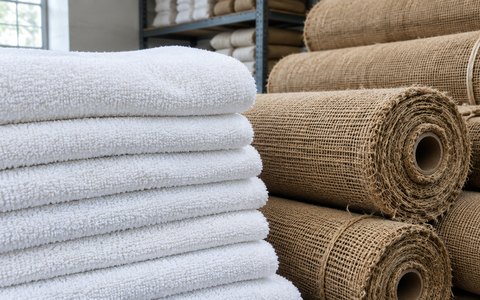 Jute and terry towels